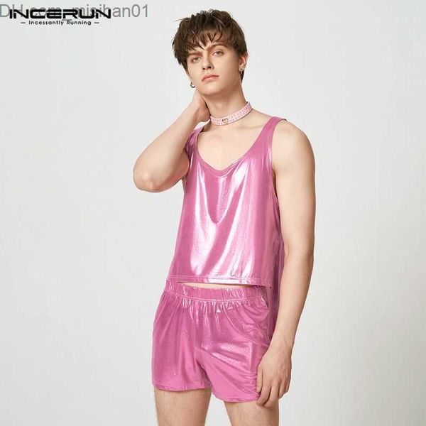 men's sleepwear 2023 men's pajama set home o-neck solid sleeveless tank and shorts 2pcs shiny irregular men's pajama set s-5x, Black;brown
men's sleepwear 2023 men's pajama set home o-neck solid sleeveless tank and shorts 2pcs shiny irregular men's pajama set s-5x, Black;brown