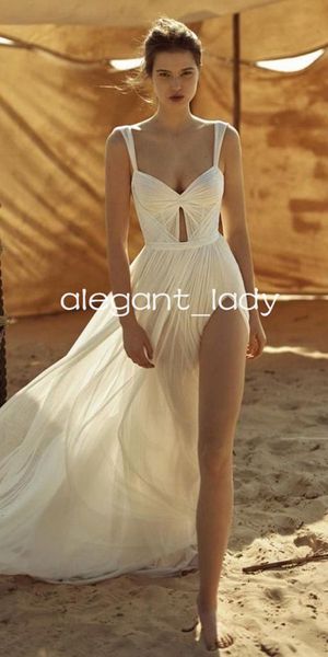 plunging v neck beach wedding dresses thick straps sweetheart hand-pleated draped silk tulle weather bridal gown, White
plunging v neck beach wedding dresses thick straps sweetheart hand-pleated draped silk tulle weather bridal gown, White