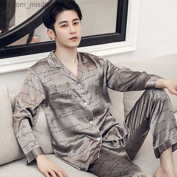 men's sleepwear designer pajamas men's spring thin silk pajamas men's summer home pajamas high-quality comfortable pajamas sa, Black;brown
men's sleepwear designer pajamas men's spring thin silk pajamas men's summer home pajamas high-quality comfortable pajamas sa, Black;brown