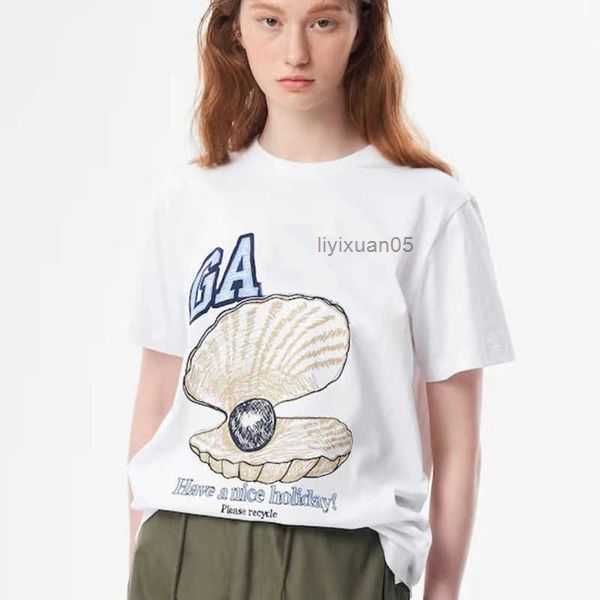 23ss ganni womens t shirt summer new product ocean series example youth leisure shell print straight round neck short sleeve women cotton fa, White
23ss ganni womens t shirt summer new product ocean series example youth leisure shell print straight round neck short sleeve women cotton fa, White
