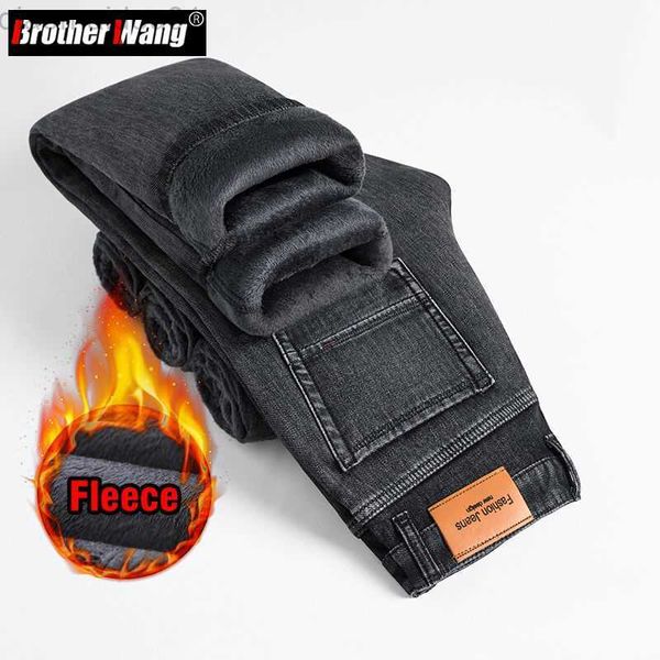 men's jeans brother wang winter gray fleece jeans men business casual regular fit stretch denim pants thicken warm trousers male brand, Blue
men's jeans brother wang winter gray fleece jeans men business casual regular fit stretch denim pants thicken warm trousers male brand, Blue