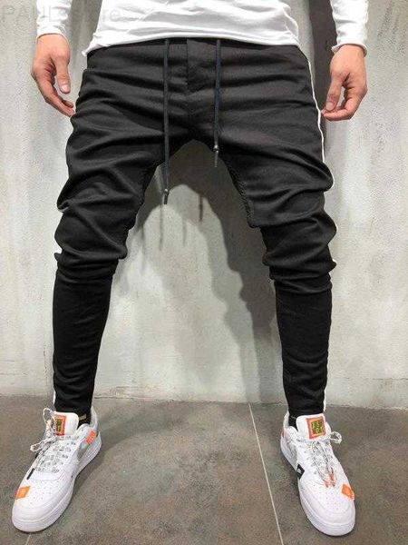 men's casual sports pants men side seam patchwork jeans pant denim fabric solid color trousers new black blue l230724
men's casual sports pants men side seam patchwork jeans pant denim fabric solid color trousers new black blue l230724