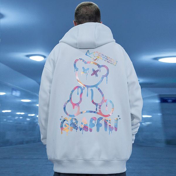 men's hoodies sweatshirts high street graffiti bear print men's fleece hoodie retro autumn casual pullover hooded sweatshirts hip, Black
men's hoodies sweatshirts high street graffiti bear print men's fleece hoodie retro autumn casual pullover hooded sweatshirts hip, Black