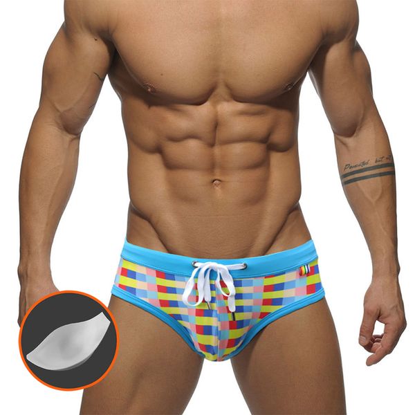 men's swimwear rainbow square print swimming briefs european american fashion low waist bikini with push pad summer beach surf quick dr
men's swimwear rainbow square print swimming briefs european american fashion low waist bikini with push pad summer beach surf quick dr