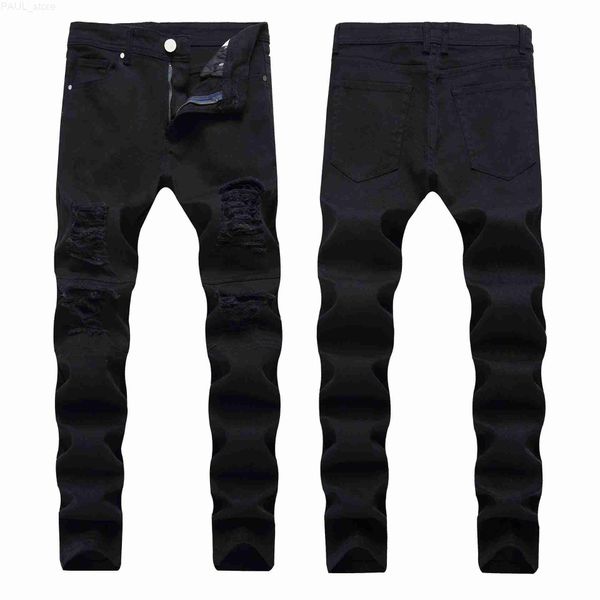 men's jeans mens high street style biker hole distrressed with zipper slim fit denim casual male trousers pants asian size l230724, Blue
men's jeans mens high street style biker hole distrressed with zipper slim fit denim casual male trousers pants asian size l230724, Blue