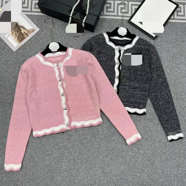 725 2023 autumn runway pullover brand same style pullover button sweater pink black long sleeve crew neck fashion clothes womens qian688, White;black
725 2023 autumn runway pullover brand same style pullover button sweater pink black long sleeve crew neck fashion clothes womens qian688, White;black