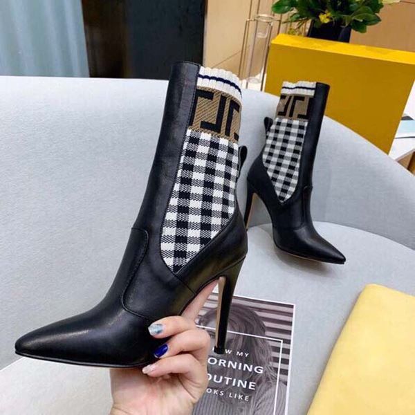 casual shoes designer boots letter knitted mid sleeve short boots spring and autumn fine heel high cowhide pointed head slim leg elastic f, Black
casual shoes designer boots letter knitted mid sleeve short boots spring and autumn fine heel high cowhide pointed head slim leg elastic f, Black