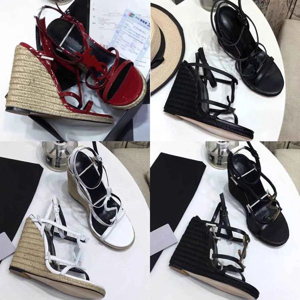 cassandra wedge espadrilles designer woman sandals leather heels straw weaving parting wedding dress shoes ankle strap platform sandal with, Black
cassandra wedge espadrilles designer woman sandals leather heels straw weaving parting wedding dress shoes ankle strap platform sandal with, Black