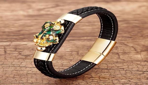 unique pixiu guardian bracelet bring luck wealth charm bracelets for men chinese fengshui wristband leather bangles5344423, Golden;silver
unique pixiu guardian bracelet bring luck wealth charm bracelets for men chinese fengshui wristband leather bangles5344423, Golden;silver
