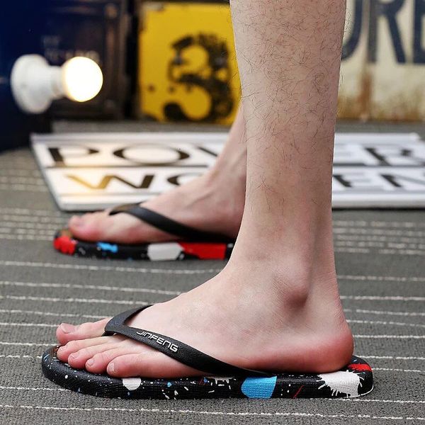 slippers fashion men flip flops outdoor soft bottom nonslip men's personality graffiti printing casual beach sandals slides 44 230724, Black
slippers fashion men flip flops outdoor soft bottom nonslip men's personality graffiti printing casual beach sandals slides 44 230724, Black