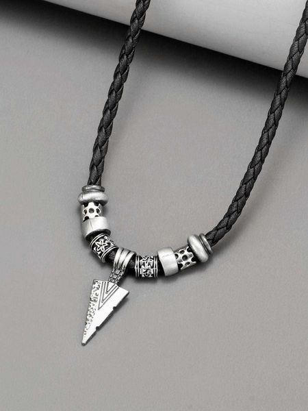 men's accessories men textured metal triangle charm necklace for jewelry gift and party, Silver
men's accessories men textured metal triangle charm necklace for jewelry gift and party, Silver