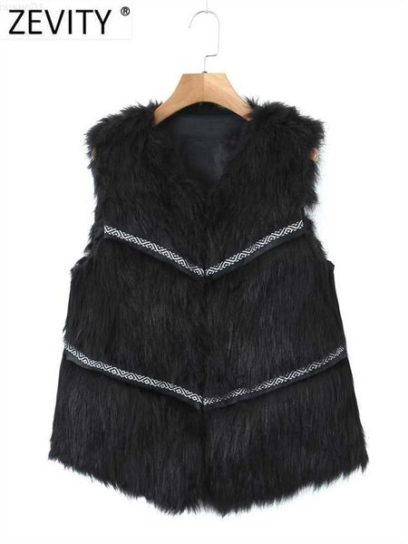 women's jackets zevity women fashion v neck sleeveless fur vest jacket female patchwork cover button casual outwear coat ls3354 l23072, Black;brown
women's jackets zevity women fashion v neck sleeveless fur vest jacket female patchwork cover button casual outwear coat ls3354 l23072, Black;brown