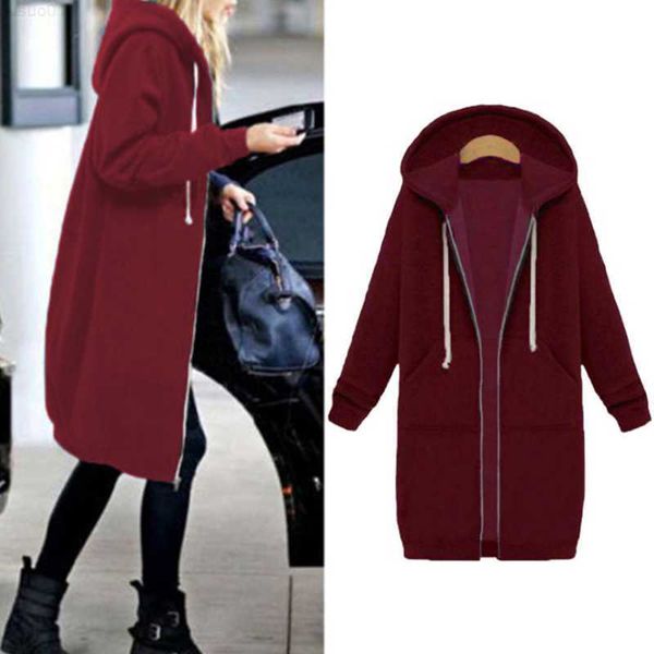 women's jackets autumn women long hoodies sweatshirt coat 2022 zip up outerwears hooded jacket winter casual pockets outwear y2k cloth, Black;brown
women's jackets autumn women long hoodies sweatshirt coat 2022 zip up outerwears hooded jacket winter casual pockets outwear y2k cloth, Black;brown