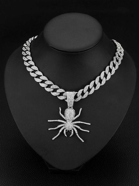 men's accessories men rhinestone spider charm necklace punk hip pop style chain for jewelry gift and party, Silver
men's accessories men rhinestone spider charm necklace punk hip pop style chain for jewelry gift and party, Silver