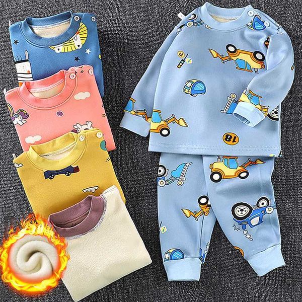 2023 clothing autumn/winter sets thickened long sleeve girls' clothing with velvet children's set underwear boys' cartoon paj, White
2023 clothing autumn/winter sets thickened long sleeve girls' clothing with velvet children's set underwear boys' cartoon paj, White