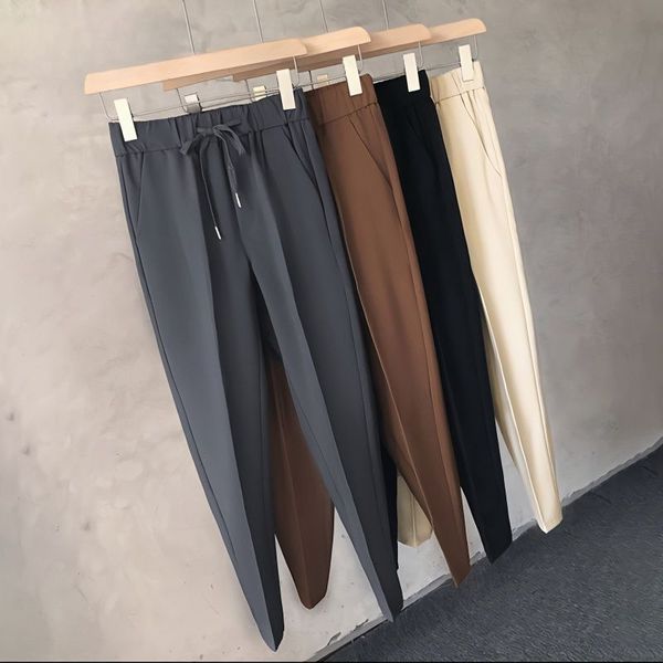 men's pants men stretch ankle length harem elastic waist business fashion classic solid thin casual trouser male a07 230724, Black
men's pants men stretch ankle length harem elastic waist business fashion classic solid thin casual trouser male a07 230724, Black