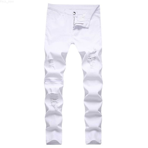 men's mens white ripped skinny distressed destroyed biker jeans hole distrressed zipper slim fit denim casual male trousers pants l2307, Blue
men's mens white ripped skinny distressed destroyed biker jeans hole distrressed zipper slim fit denim casual male trousers pants l2307, Blue