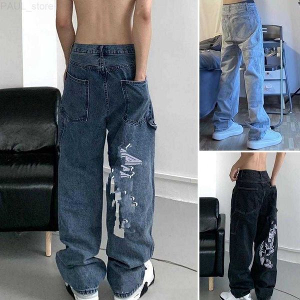men's mens jeans men letter embroidery loose wide leg straight streetwear hip hop solid color baggy denim pants for travel 230706 l2307, Blue
men's mens jeans men letter embroidery loose wide leg straight streetwear hip hop solid color baggy denim pants for travel 230706 l2307, Blue