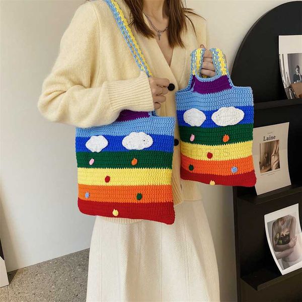 totes casual rainbow colors woven women shoulder bags designer knitting handbags large capacity tote summer beach bag big purses b108stylish
totes casual rainbow colors woven women shoulder bags designer knitting handbags large capacity tote summer beach bag big purses b108stylish