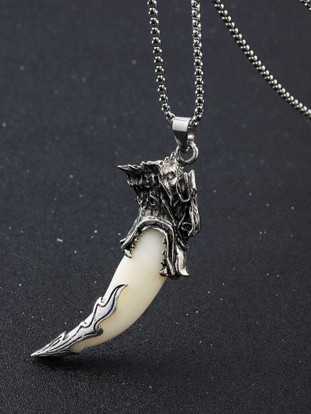 men's accessories fashionable and popular men wolf teeth pendant necklace alloy for jewelry gift and for a stylish look, Silver
men's accessories fashionable and popular men wolf teeth pendant necklace alloy for jewelry gift and for a stylish look, Silver