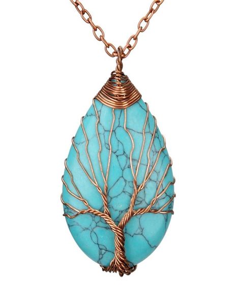 handmade antique copper wrapped tree of life pendant necklace natural crystals healing stone turquoise necklaces for gift8022629, Silver
handmade antique copper wrapped tree of life pendant necklace natural crystals healing stone turquoise necklaces for gift8022629, Silver