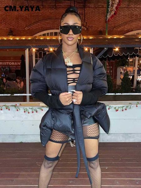 women's jackets cm.yaya women parkas solid v-neck thick outerwear with bandage sashes ladies fashion high streetwear all-match coats wi, Black;brown
women's jackets cm.yaya women parkas solid v-neck thick outerwear with bandage sashes ladies fashion high streetwear all-match coats wi, Black;brown