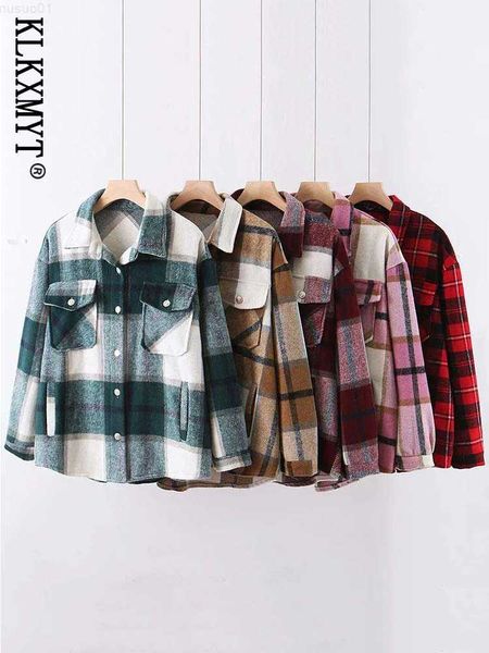 women's jackets klkxmyt plaid jacket women coat 2023 traf autumn winter vintage stylish pockets oversized jackets coats casual warm chi, Black;brown
women's jackets klkxmyt plaid jacket women coat 2023 traf autumn winter vintage stylish pockets oversized jackets coats casual warm chi, Black;brown