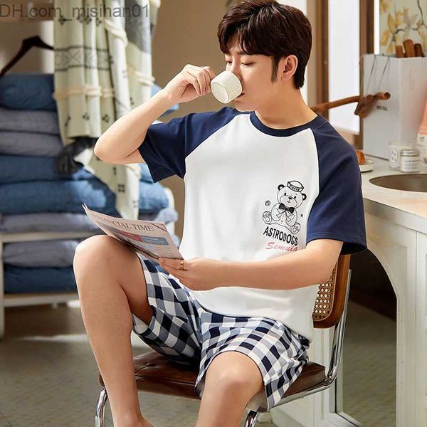 men's sleepwear 2022 new korean fashion men's pajama set cotton pajama plus size l-3xl men's short sleeve pajama z230725, Black;brown
men's sleepwear 2022 new korean fashion men's pajama set cotton pajama plus size l-3xl men's short sleeve pajama z230725, Black;brown