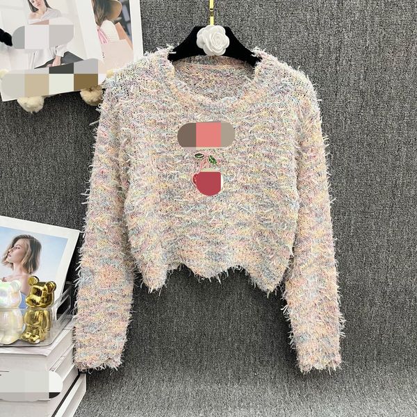 725 2023 autumn runway pullover brand same style pullover sweater pink long sleeve crew neck fashion clothes womens qian688, White;black
725 2023 autumn runway pullover brand same style pullover sweater pink long sleeve crew neck fashion clothes womens qian688, White;black