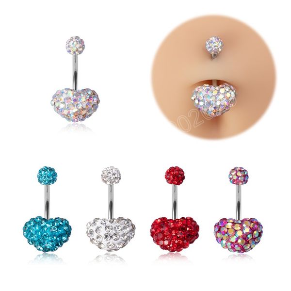 rhinestone heart belly button ring navel piercing belly stud stainless steel barbell ombligo bar for women body jewelry, Silver
rhinestone heart belly button ring navel piercing belly stud stainless steel barbell ombligo bar for women body jewelry, Silver
