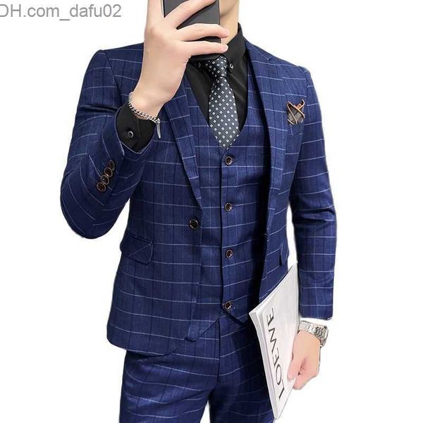 men's tracksuits autumn and winter new blue plaid tailcoat 3pk men's business/wedding super thin jacket pant vest plus size s-5xl, Gray
men's tracksuits autumn and winter new blue plaid tailcoat 3pk men's business/wedding super thin jacket pant vest plus size s-5xl, Gray