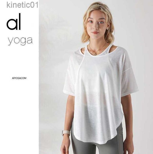 2023 desginer alo yoga bra suit women's summer thin short sleeve fitness running quick dry sports t-shirt loose cover, White
2023 desginer alo yoga bra suit women's summer thin short sleeve fitness running quick dry sports t-shirt loose cover, White