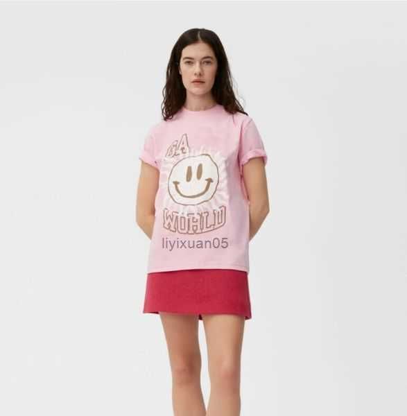 23ss new ganni women quality t shirt beach tees versatile smiling face print round neck casual loose pullover short sleeve t-shirt clothing, White
23ss new ganni women quality t shirt beach tees versatile smiling face print round neck casual loose pullover short sleeve t-shirt clothing, White