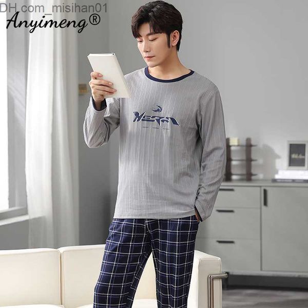 men's sleepwear large men's pajamas autumn new fashion gentleman pjs fashion men's casual pajamas pure cotton pajama set z230, Black;brown
men's sleepwear large men's pajamas autumn new fashion gentleman pjs fashion men's casual pajamas pure cotton pajama set z230, Black;brown
