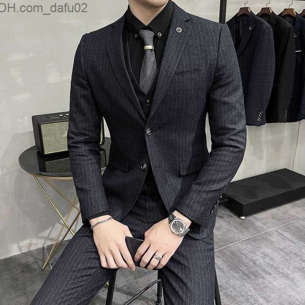 men's tracksuits wedding men's jacket 3-piece set british style designer casual stripe ultra thin formal jacket v-neck tank straig, Gray
men's tracksuits wedding men's jacket 3-piece set british style designer casual stripe ultra thin formal jacket v-neck tank straig, Gray