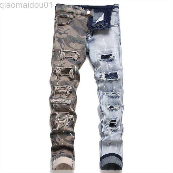 men's jeans men jeans pactchwork streetwear ripped denim pants trend brand trousers for men casual solid biker destroyed hole slim fit, Blue
men's jeans men jeans pactchwork streetwear ripped denim pants trend brand trousers for men casual solid biker destroyed hole slim fit, Blue