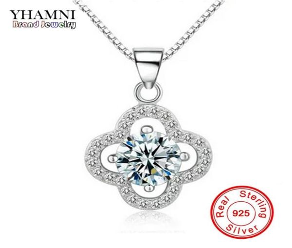 yhamni fine jewelry solid silver necklace clover shape set 1 ct sona cz diamond pendant necklace for women wedding jewelry 4y2933031
yhamni fine jewelry solid silver necklace clover shape set 1 ct sona cz diamond pendant necklace for women wedding jewelry 4y2933031