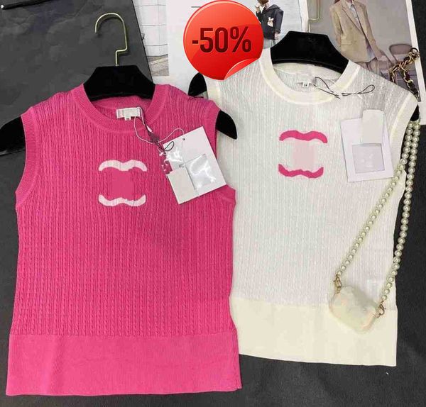 new fashion channel womens knits wear sleeveless designer sport high-end luxury round neck cotton yarn embroidery, White
new fashion channel womens knits wear sleeveless designer sport high-end luxury round neck cotton yarn embroidery, White