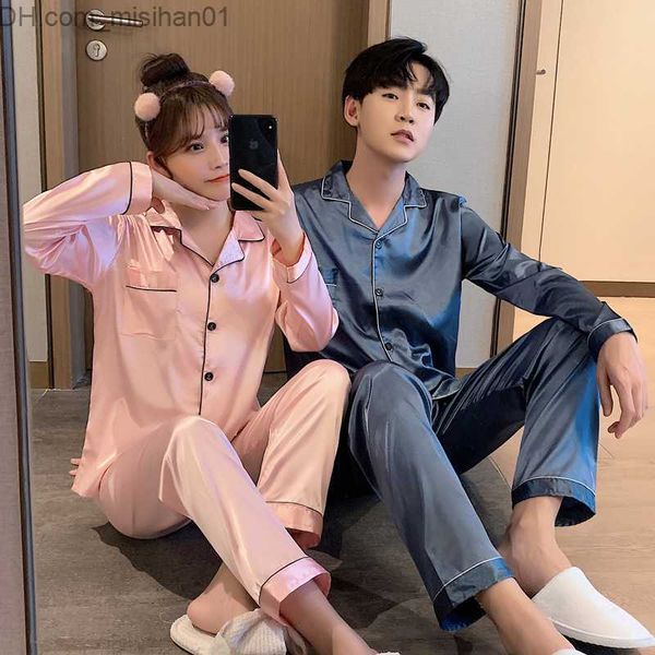 men's sleepwear couple's new pajamas silk satin women's full sleeve solid color pajamas family clothing set men's large, Black;brown
men's sleepwear couple's new pajamas silk satin women's full sleeve solid color pajamas family clothing set men's large, Black;brown