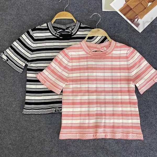 women's knits & tees designer knitted round neck striped open back short sleeved women's thin t-shirt 2023 summer new 7dej, White
women's knits & tees designer knitted round neck striped open back short sleeved women's thin t-shirt 2023 summer new 7dej, White