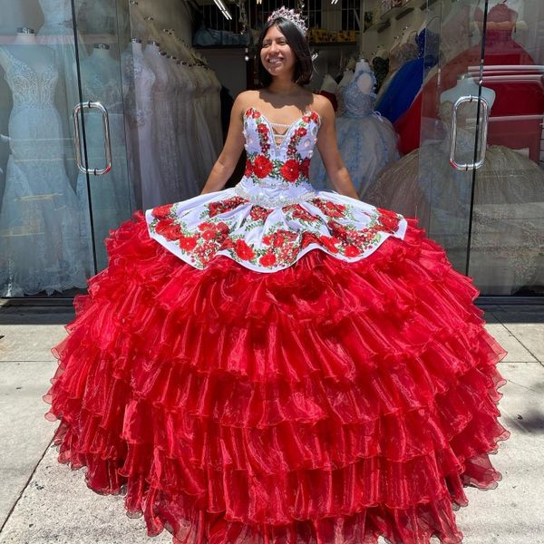 amazing red sweetheart bodice medallions 3d floral applique embroidery tiered skirt charro quinceanera ball gown vestidos de, Blue;red
amazing red sweetheart bodice medallions 3d floral applique embroidery tiered skirt charro quinceanera ball gown vestidos de, Blue;red