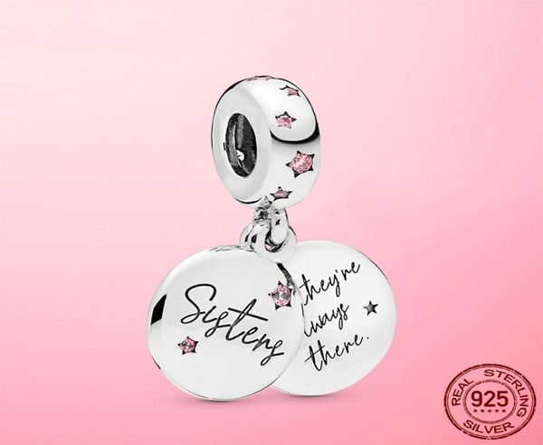 925 sterling silver forever sisters dangle charm pink zircon pendant fit original bracelet necklace silver jewelry7385204, Black
925 sterling silver forever sisters dangle charm pink zircon pendant fit original bracelet necklace silver jewelry7385204, Black