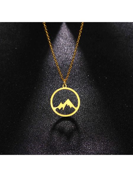 men's accessories 1pc fashion stainless steel mountain detail round pendant necklace for women for birthday gift stainless steel jewelr, Silver
men's accessories 1pc fashion stainless steel mountain detail round pendant necklace for women for birthday gift stainless steel jewelr, Silver