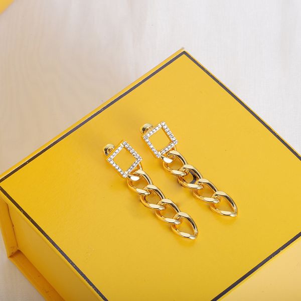 creative chain earrings letters pendant studs womens brand earring party banquet design dangles charm studs jewelry, Golden
creative chain earrings letters pendant studs womens brand earring party banquet design dangles charm studs jewelry, Golden