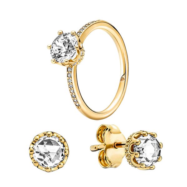 golden crown stud earrings ring set for pandora luxury crystal diamond party jewelry for women designer gold rings earring set with original, Silver
golden crown stud earrings ring set for pandora luxury crystal diamond party jewelry for women designer gold rings earring set with original, Silver