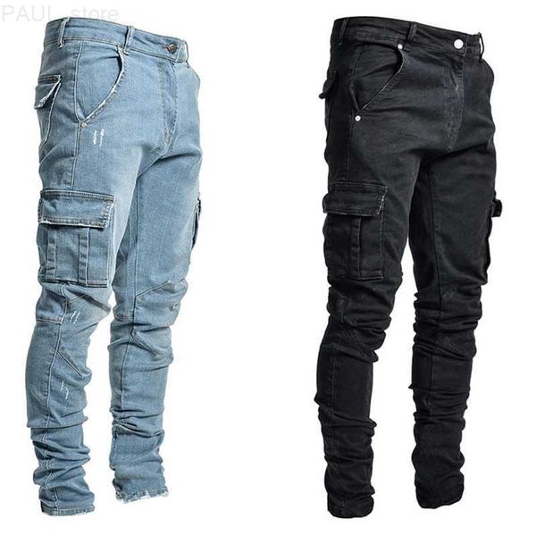 men's mens jeans pants casual cotton denim trousers multi pocket cargo fashion pencil side pockets 221118 l230724, Blue
men's mens jeans pants casual cotton denim trousers multi pocket cargo fashion pencil side pockets 221118 l230724, Blue