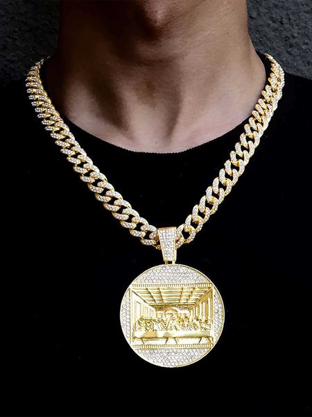 men's accessories the last supper link chain pendant necklace iced out 13mm miami choker round shape charm hip hop jewelry gift for wom, Silver
men's accessories the last supper link chain pendant necklace iced out 13mm miami choker round shape charm hip hop jewelry gift for wom, Silver