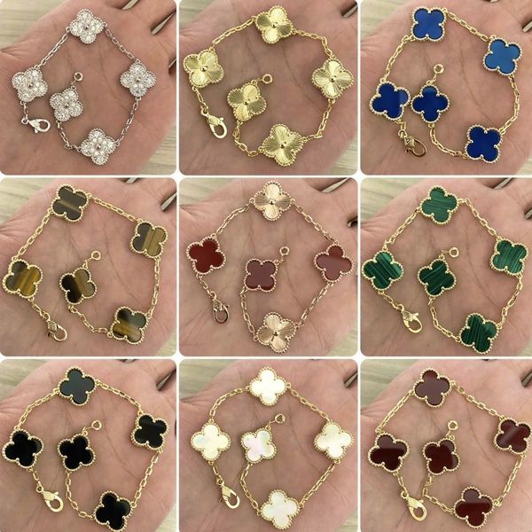 luxury 4/four leaf clover designer fashionable charming girl bracelet 18k gold agate shell nacre brand wedding party jewelry, Golden;silver
luxury 4/four leaf clover designer fashionable charming girl bracelet 18k gold agate shell nacre brand wedding party jewelry, Golden;silver