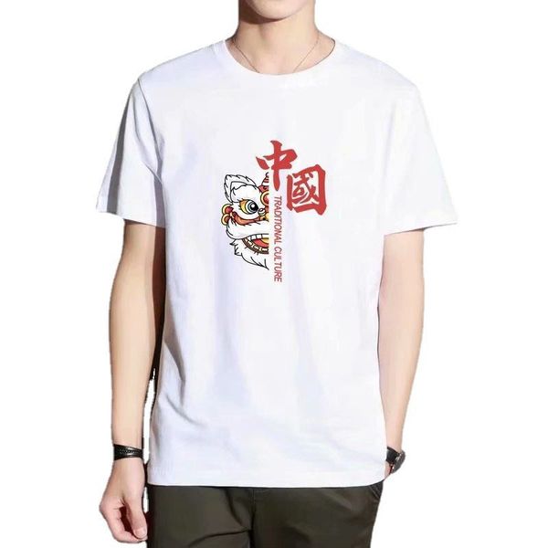 latest summer chinese elemental lion dance style elemental couple short sleeve, White;black
latest summer chinese elemental lion dance style elemental couple short sleeve, White;black