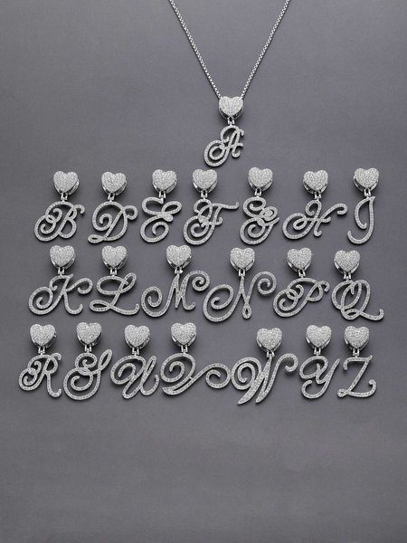 men's accessories men's 1pc rhinestone decor letter charm necklace for jewelry gift and party, Silver 
men's accessories men's 1pc rhinestone decor letter charm necklace for jewelry gift and party, Silver
